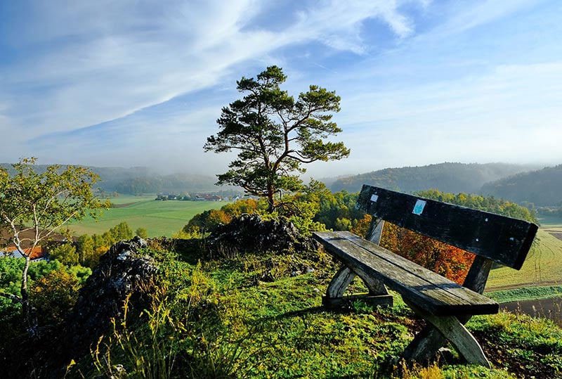 Königstein, Bank am Locher Felsen