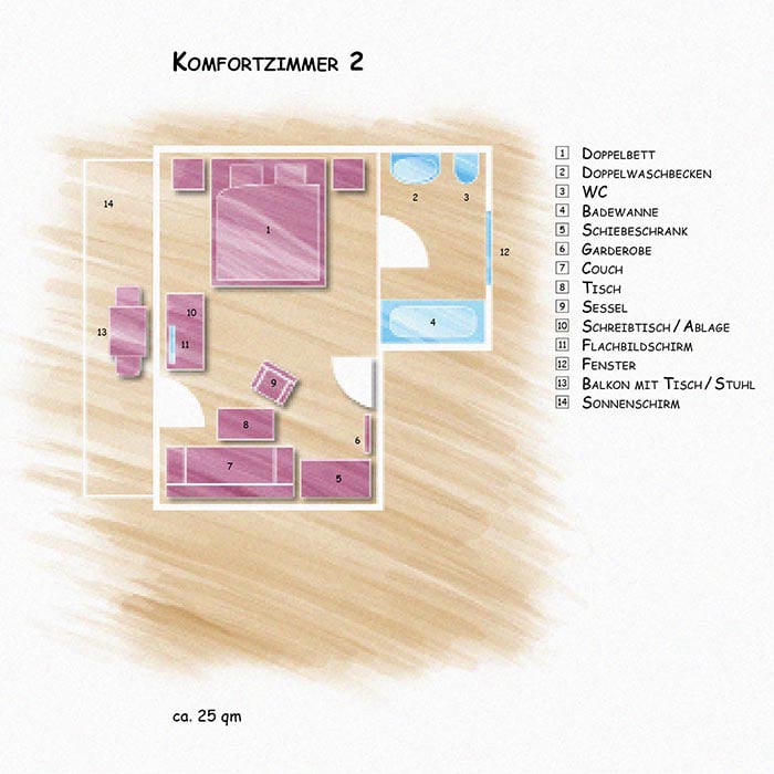 Hotelzimmer Komfortzimmer 2 - alle Infos