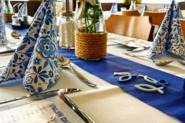 Eindeckung im Restaurant